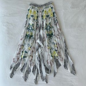 Free People Boho Floral Geometric Asymmetrical Maxi Skirt